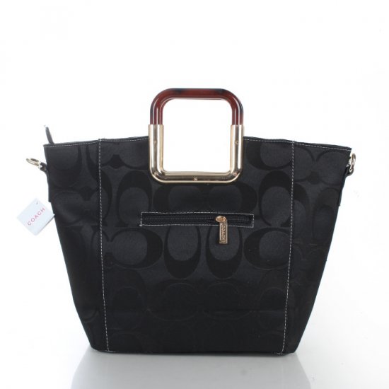 Coach Logo Medium Black Totes FCZ